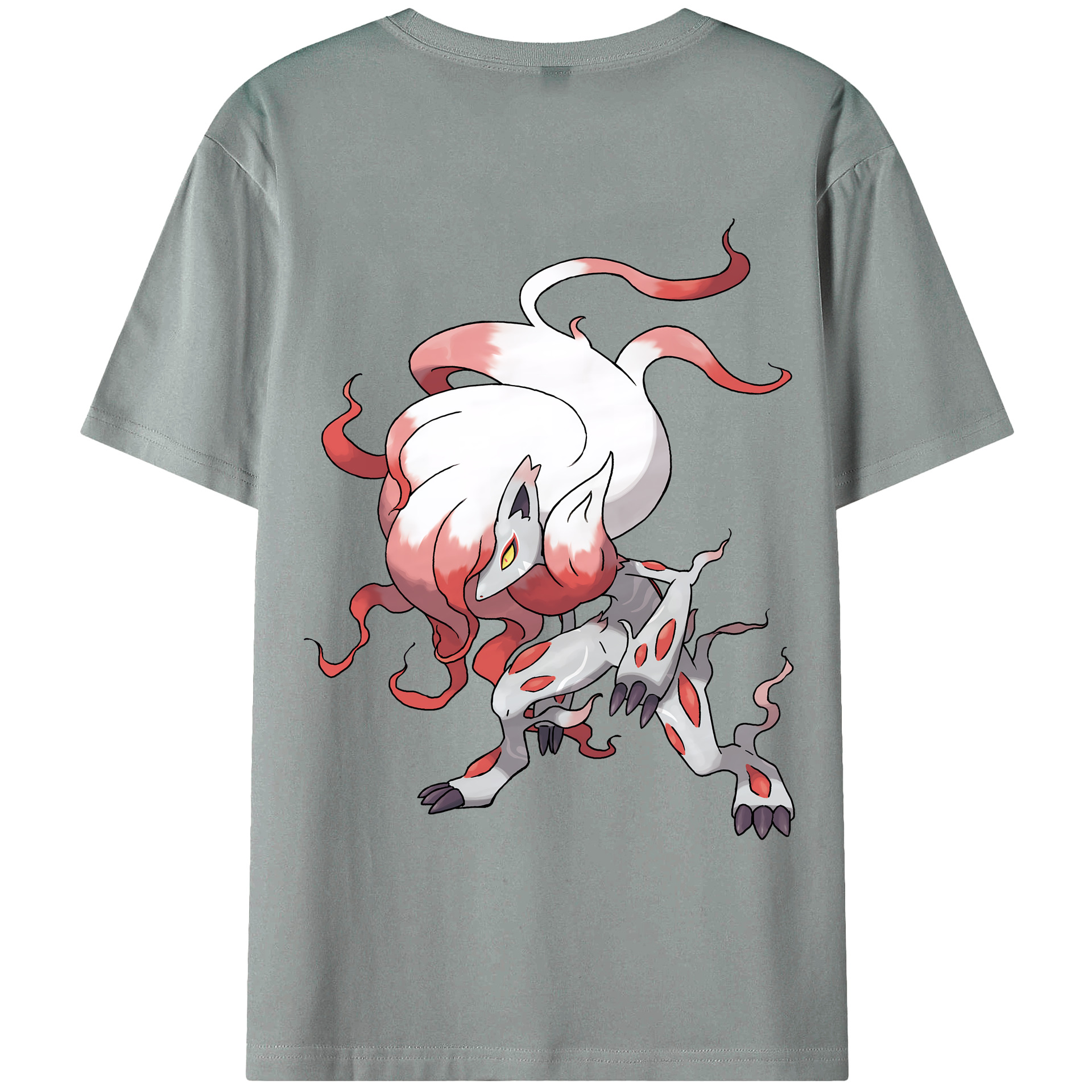 （画像用） ポケットモンスター Pokémon 綿100％ メンズ半袖Tシャツ（バックプリント） 通気性
